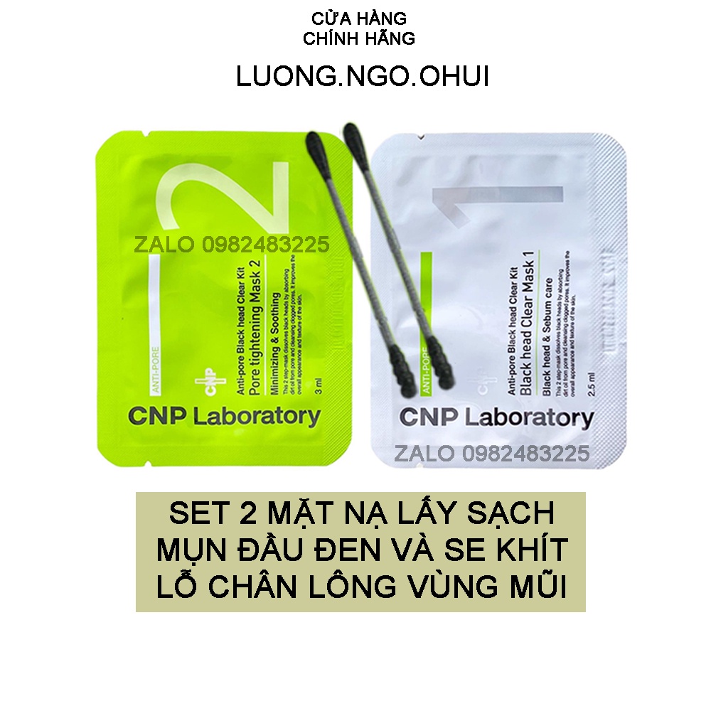Set mặt nạ làm sạch mụn đầu đen, se khít lỗ chân lông CNP Laboratory Anti-Pore Black Head Clear Kit