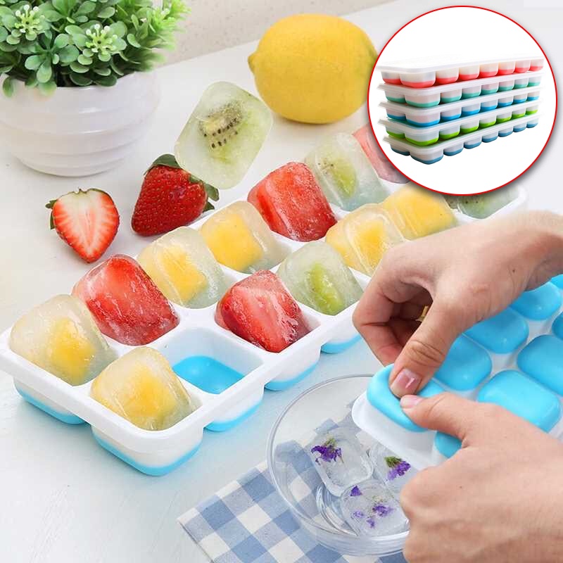 Khay Làm Đá SILICONE 14 Lỗ Mr.Der Có Nắp Đậy Không BPA An Toàn Cho Bé