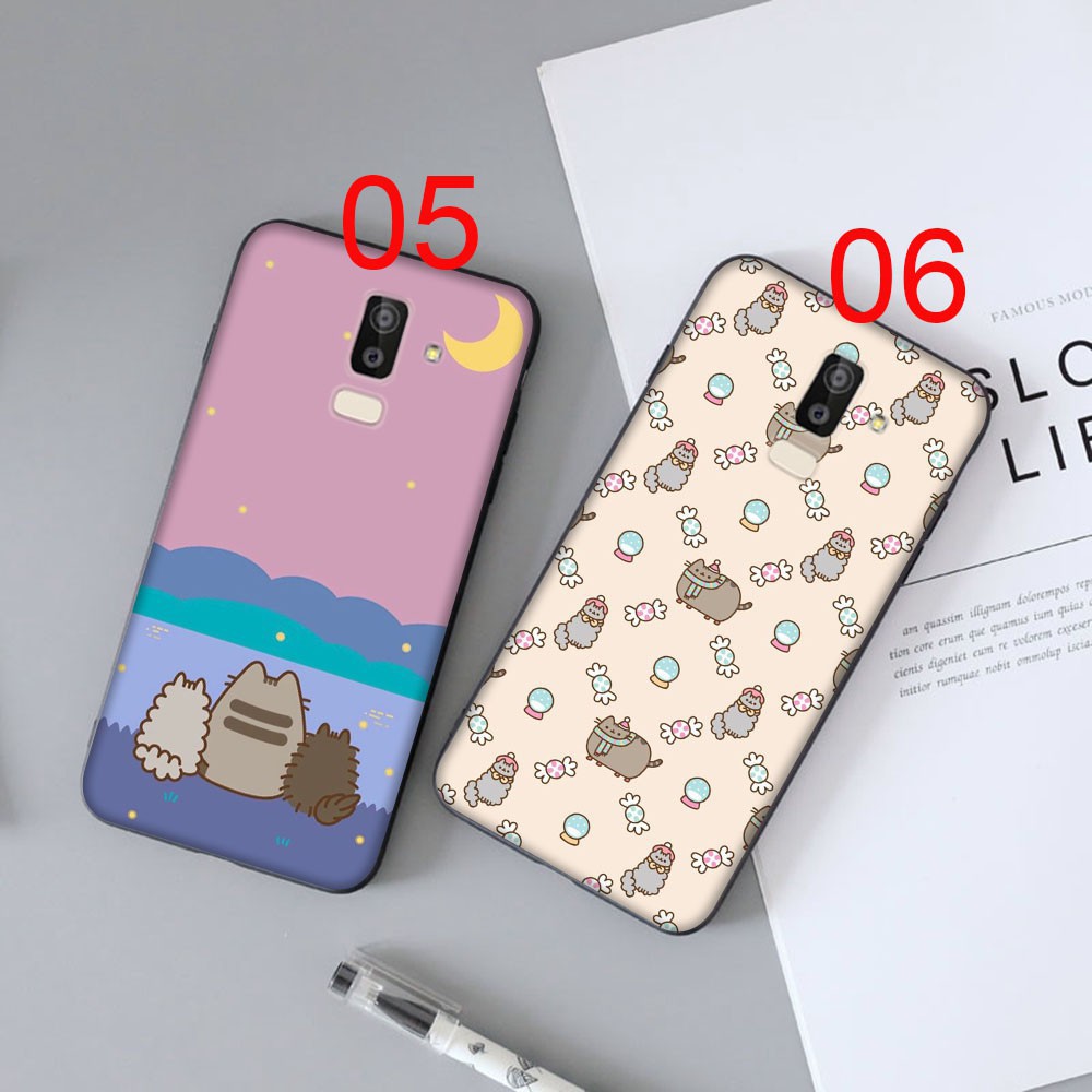 Ốp Điện Thoại Mềm Viền Đen Hình Mèo Pusheen Cho Samsung Galaxy J6 Plus J7 Prime Core Duo Pro