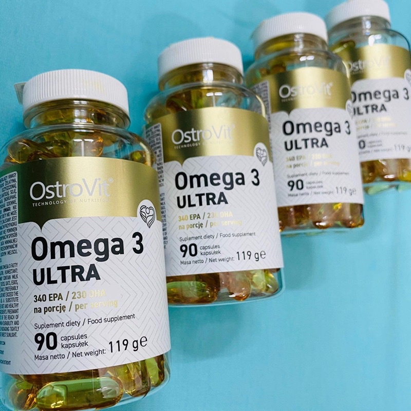 Viên Dầu Cá Ostrovit Omega 3 Ultra  - Hỗ Trợ Hệ Tim Mạch, Trí Não, Tăng Cường Thị Lực, Sáng Mắt, Đẹp Da