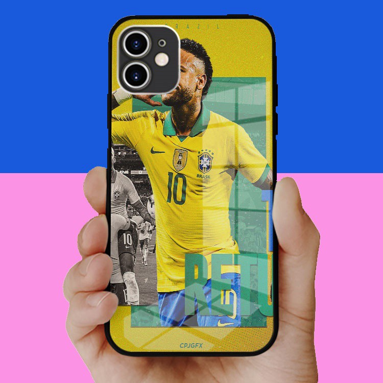 Ốp kính GOGO Neymar mặc áo Brazil Iphone 7 - Iphone 12 pro max OK-FOO20010128