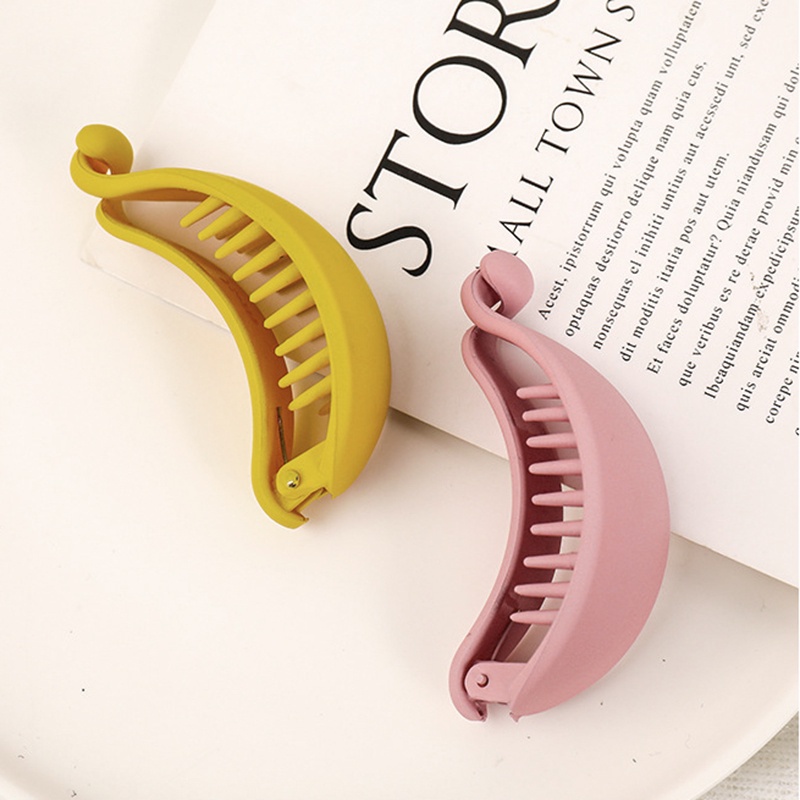 Kẹp Tóc Càng Cua Hình Trái Chuối Màu Kẹo Dễ Thương Thời Trang Cho Nữ