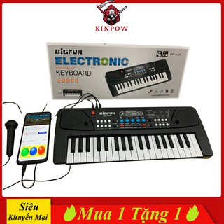 Đồ chơi đàn organ có mic kinpow chạy cắm điện, kết nối điện thoại tạo beat giai điệu, 37 phím đa chức năng