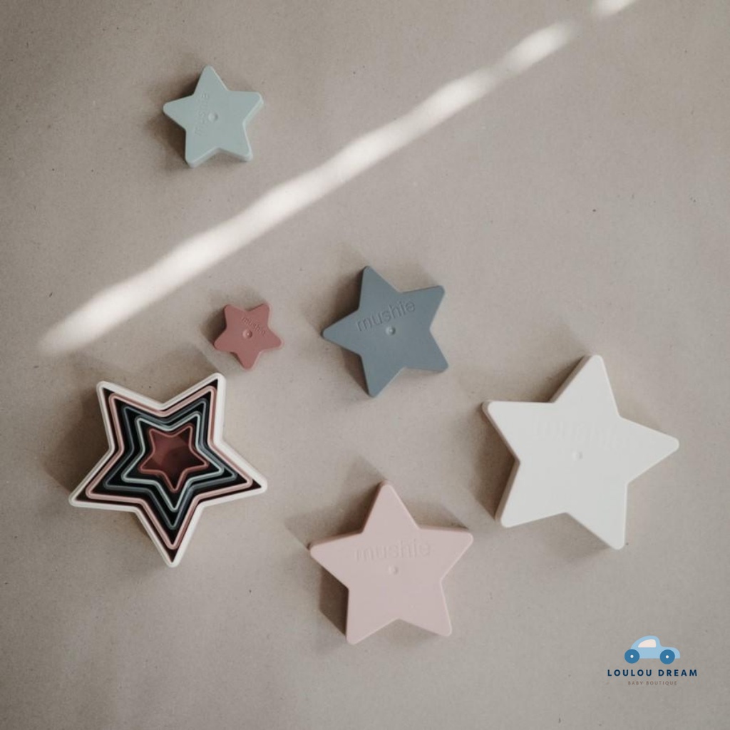 MUSHIE Stacking Rings, Nesting Stars/ Đồ chơi xếp vòng, ngôi sao Mushie MADE IN DENMARK