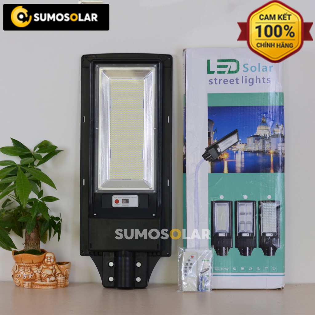 Đèn LED năng lượng mặt trời ngoài trời 200W Sumosolar -NT13, tự động phát sáng, sạc pin, không tốn điện năng, dễ lắp đặt