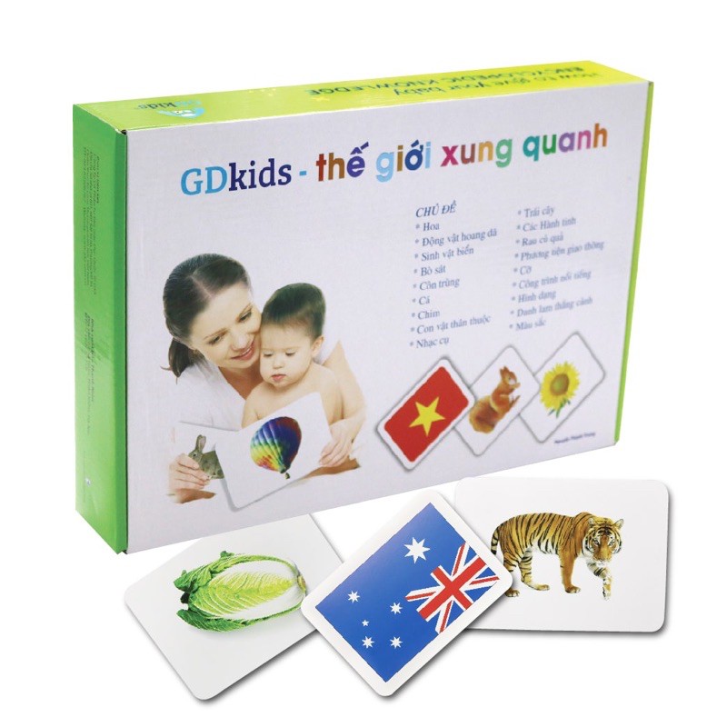 [THANH LÝ] Combo 3 bộ Thẻ Flashcard chuẩn Glenn Doman GDKids bộ chuyên sâu