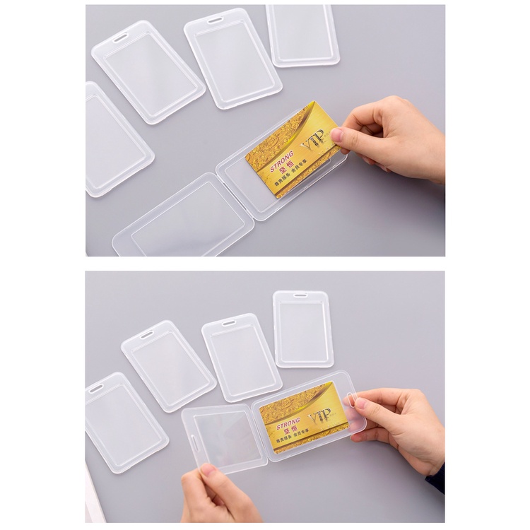 1 Vỏ Bọc Thẻ ID Bằng Nhựa Trong Suốt Đơn Giản