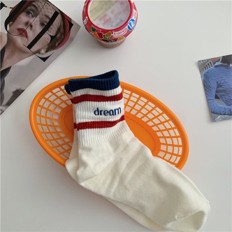 Vớ Tất Unisex Cổ Cao Dream Day vải cotton kháng khuẩn hàng loại 1 bao đổi trả dành cho cả nam và nữ