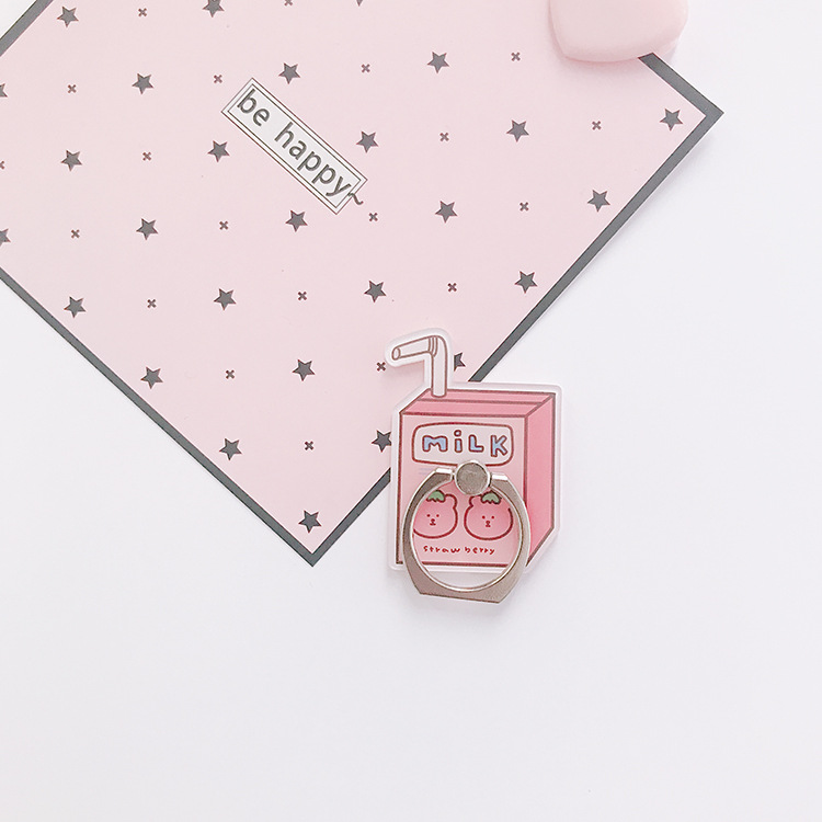 New Cute Cartoon Soft Drinks Milk Bubble Tea Creative Mobile Phone Ring Holder Desktop Phone Bracket Dây điện thoại di động | BigBuy360 - bigbuy360.vn