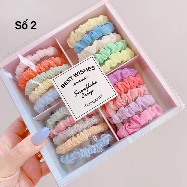 Sét dây buộc tóc scrunchies trơn