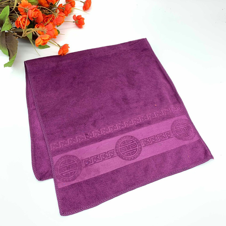 Khăn Lau Đa Năng KIBA Chất Microfiber, Dày Dặn, Kích Thước 34x75cm, Nhiều Màu Nhã Nhặn, Có Thêu Họa Tiết