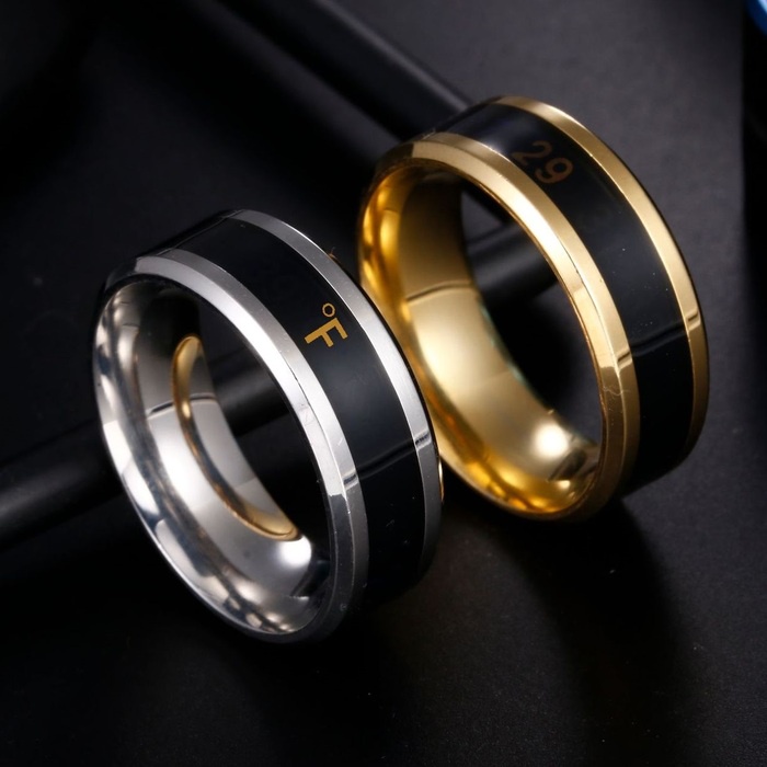 Nhẫn Nam Nhiệt Độ Thời Trang Loki Accessories Màu Bạc Cá Tính Hàn Quốc Chất Liệu Titan - Nhẫn Nhiệt Độ
