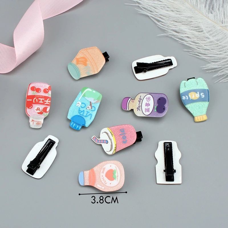 1 KẸP TÓC NHÍ MINI HỌA TIẾT CHAI NƯỚC NGỌT DỄ THƯƠNG