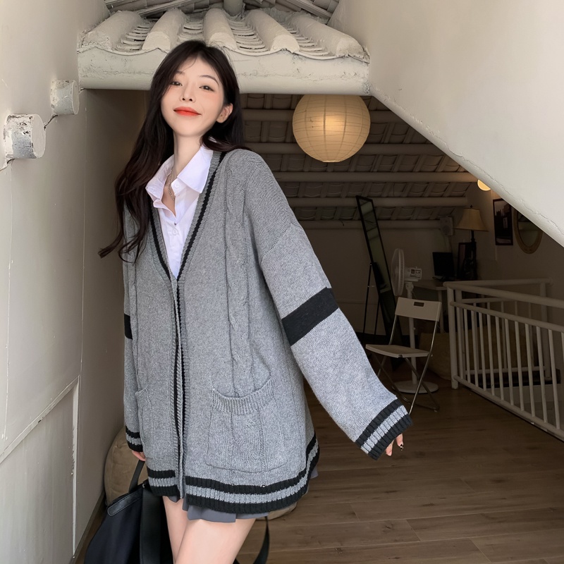 Áo Khoác Cardigan Dệt Kim Tay Dài Dáng Rộng Phong Cách Retro Hàn Quốc Thời Trang Cho Nữ | BigBuy360 - bigbuy360.vn