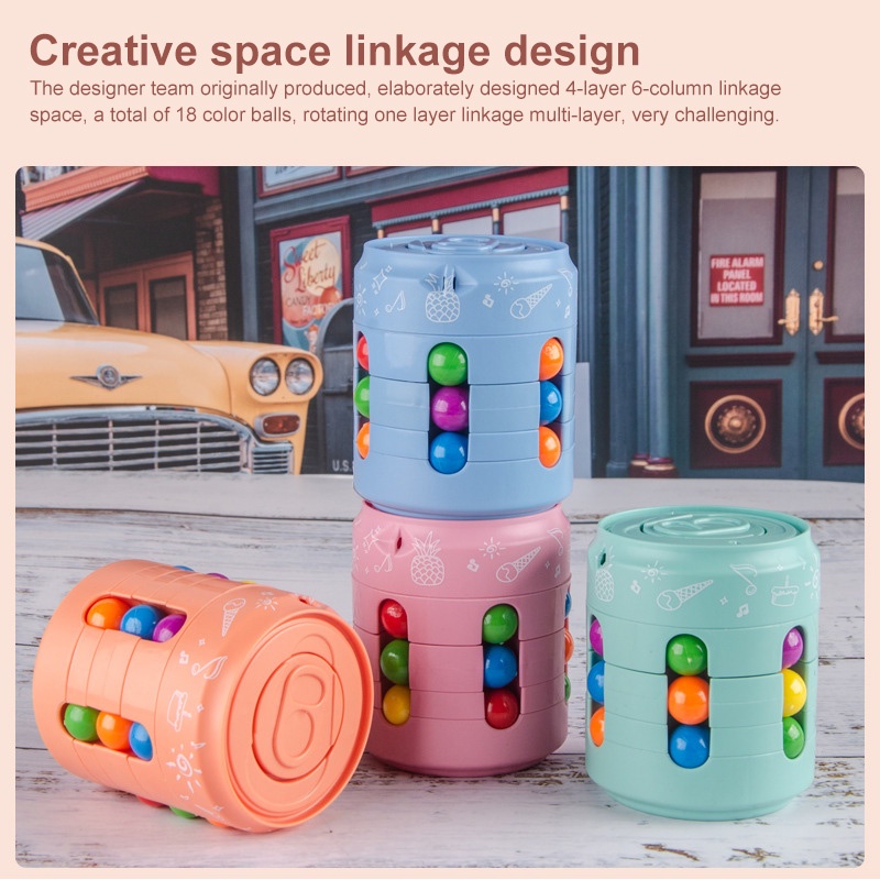 Đồ chơi khối rubik hạt đầu nhiều màu sắc giảm căng thẳng cho người lớn và trẻ em