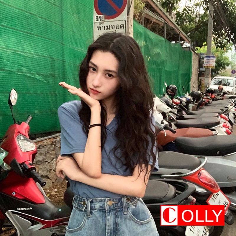 Áo phông giấy cổ tim nhiều màu siêu hot