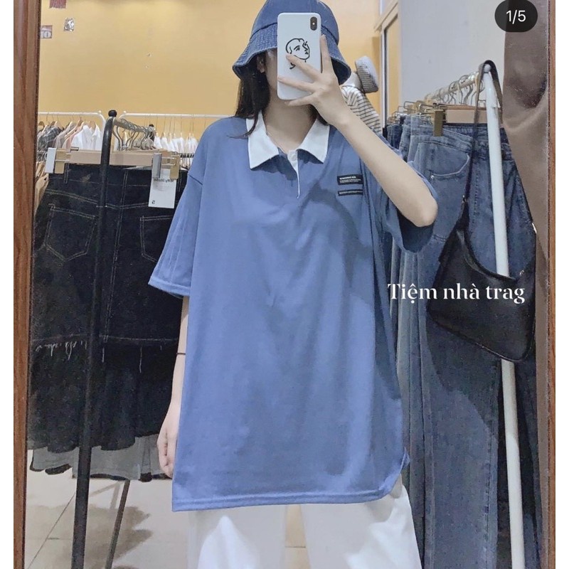 Áo thun POLO nữ tay lỡ có cổ phông form rộng freesize unisex mặc đi học, cặp, nhóm, lớp in hình DỄ THƯƠNG M700 | WebRaoVat - webraovat.net.vn