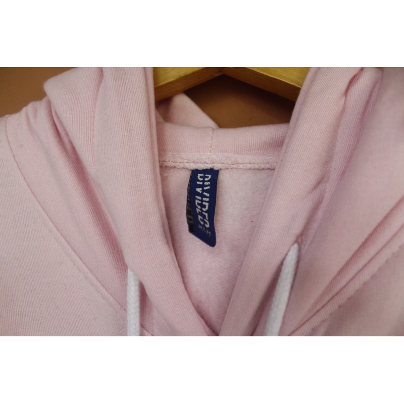 Áo Hoodie In Chữ Bieber Pink By H & M