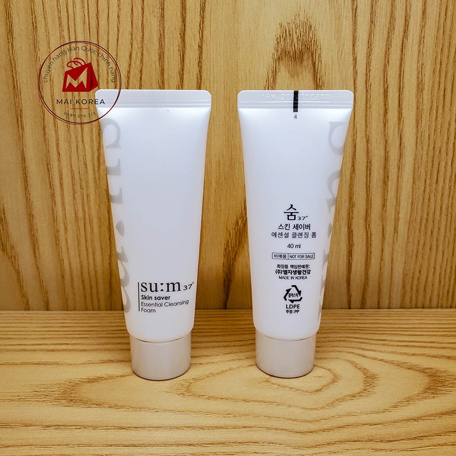 Sữa rửa mặt Sum trắng Essential Cleansing Foam tách set 40ml mini