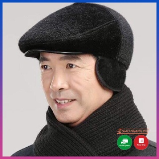 Mũ Lưỡi Trai Trung Niên Cao Cấp, Mũ Lông Ông Già - Có bịt tai ấm áp, sang trọng, quà tặng bố ;