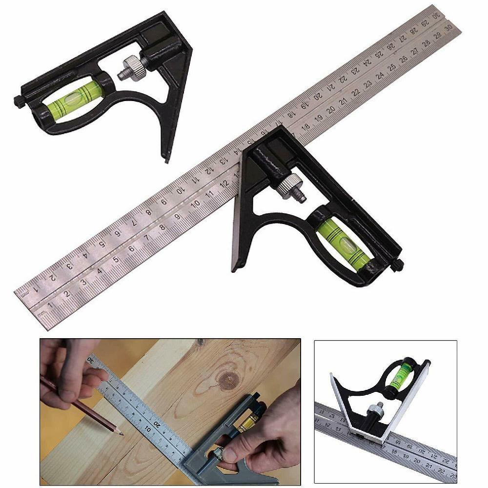 EKEZ Thước vuông kết hợp thước thủy 300mm