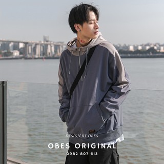 [OBES] Áo hoodie 2 màu tím+xám