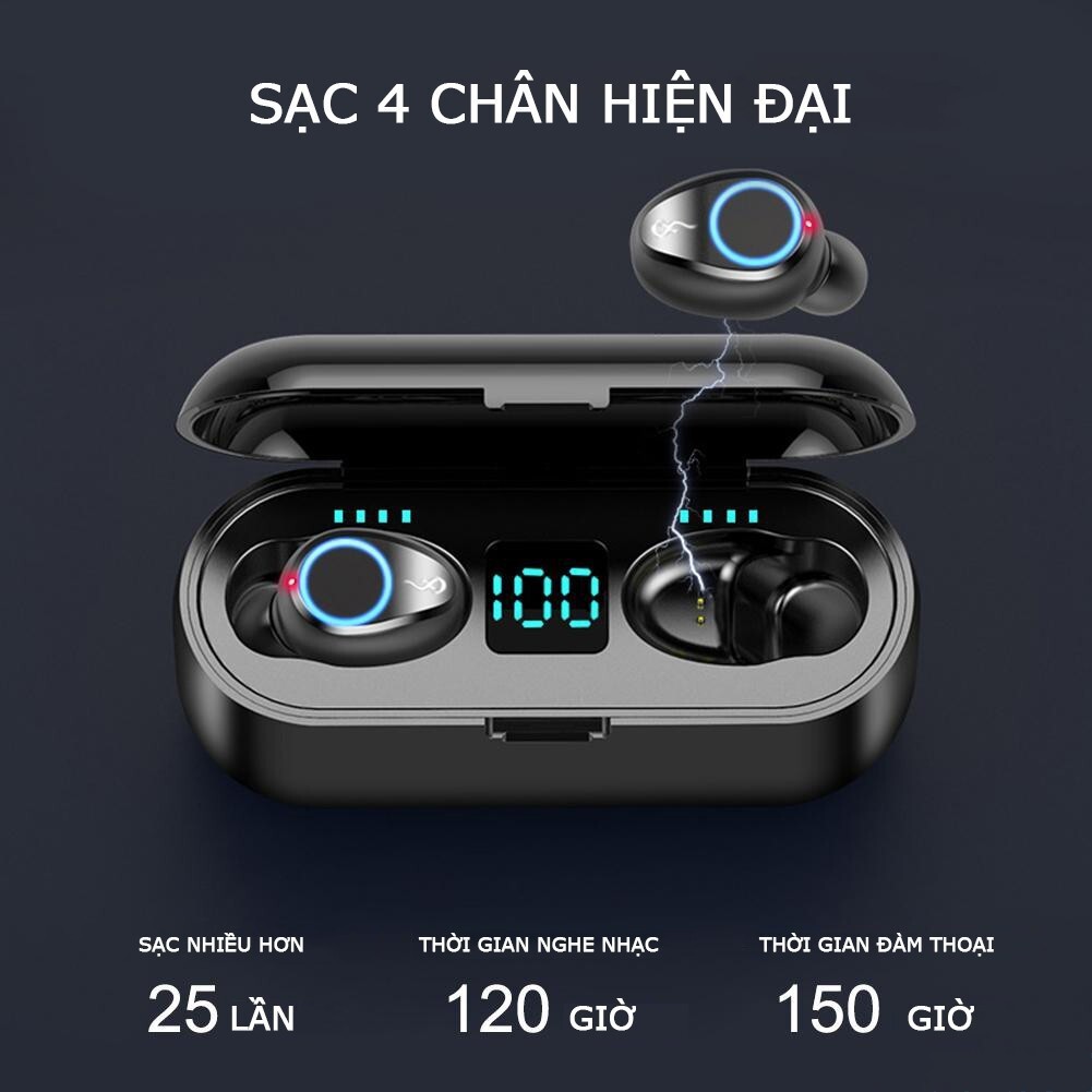 Tai Nghe Bluetooth Không Dây Amoi F9 Màn Hình Cảm Ứng 5.0