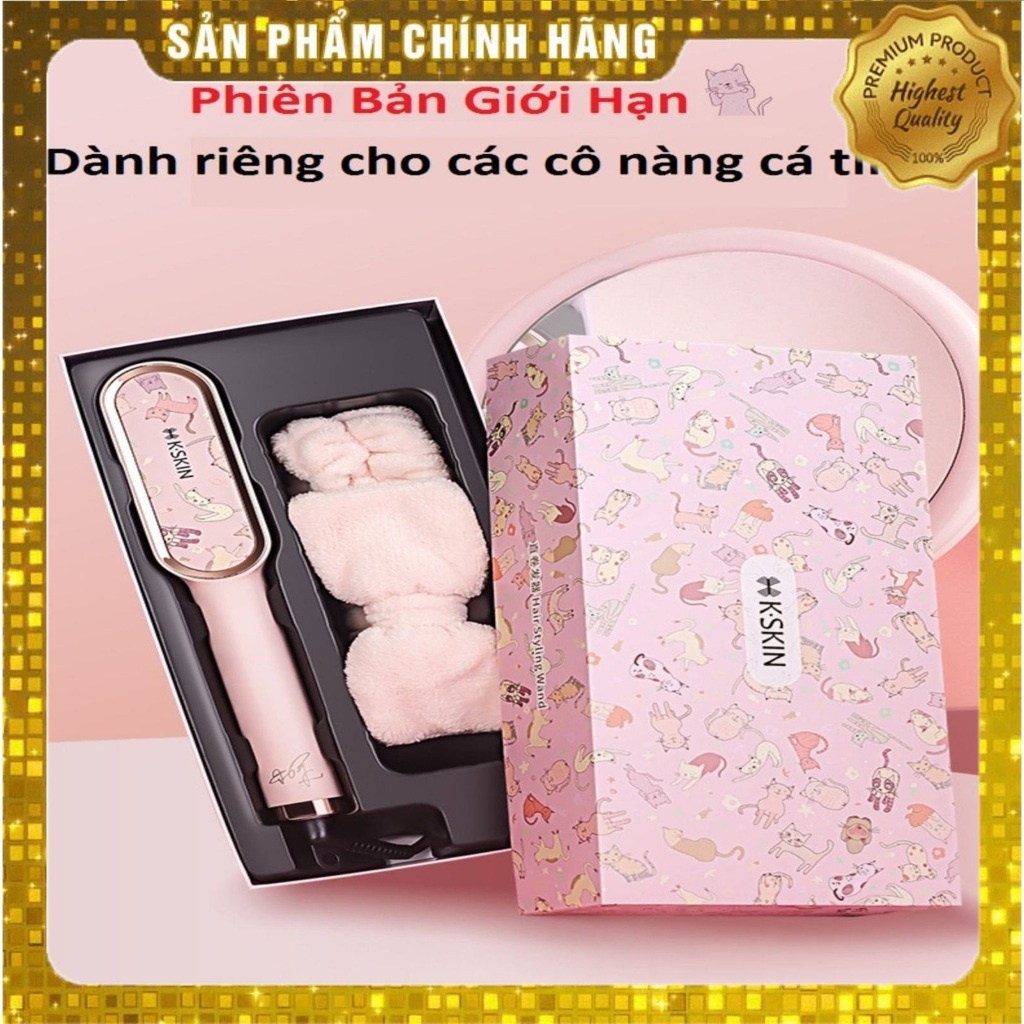 Lược điện KSKIN chải thẳng tóc uốn cụp chống tĩnh điện ion uốn tóc đa năng