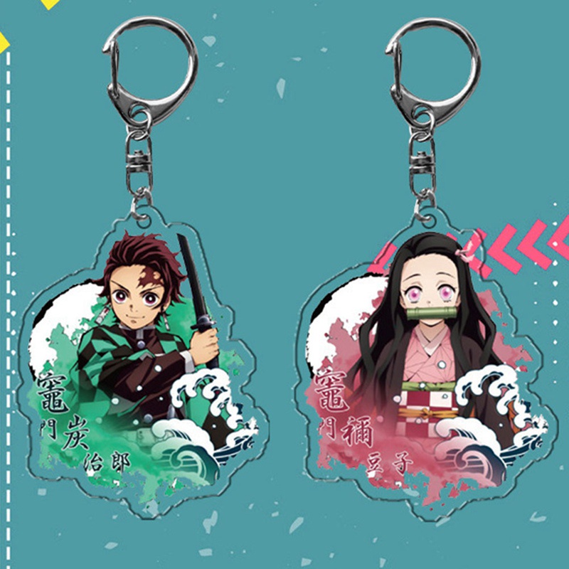 Móc khóa nhựa acrylic hình anime Demon Slayer Kimetsu no Yaiba