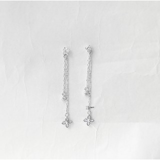 Bông tai bạc 925 Double Flower - Shimmer Silver