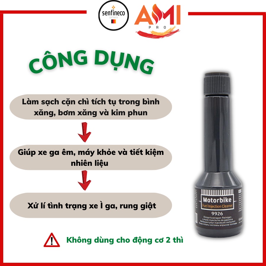 Vệ Sinh Kim Phun Buồng Đốt Xe Máy Senfineco 9926 Của Đức 60ml