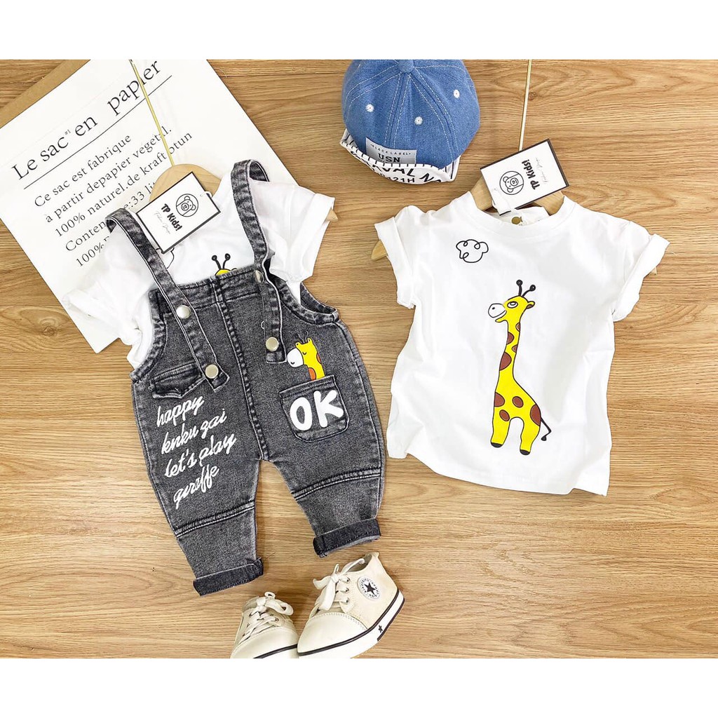 Set bộ áo yếm bò Hươu cao cấp Goodbabyvn