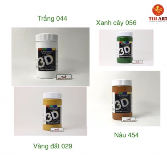 [Combo] 10 màu 3D Acrylic cơ bản