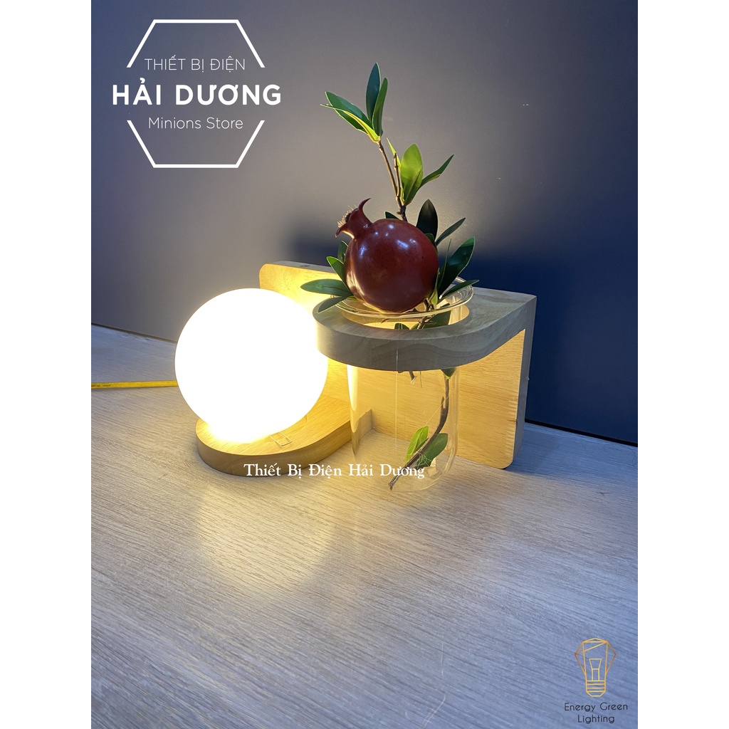 Đèn Tường Kệ Gỗ Chao Thủy Tinh Hiện Đại DT-2714 - Trang Trí Căn Phòng - Energy Green Lighting - Đã Bao Gồm Bóng Led
