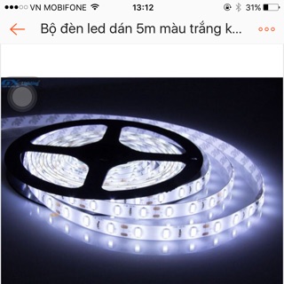 Bộ đèn led 5m 12v 3528 ( khách chọn màu) kèm nguồn