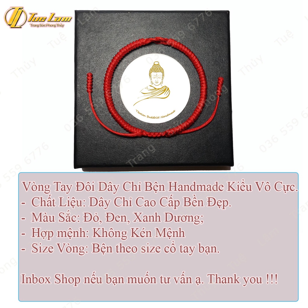 [Handmade] Vòng tay chỉ may mắn bện kiểu tây tạng vô cực tình duyên may mắn - Tuệ Lâm
