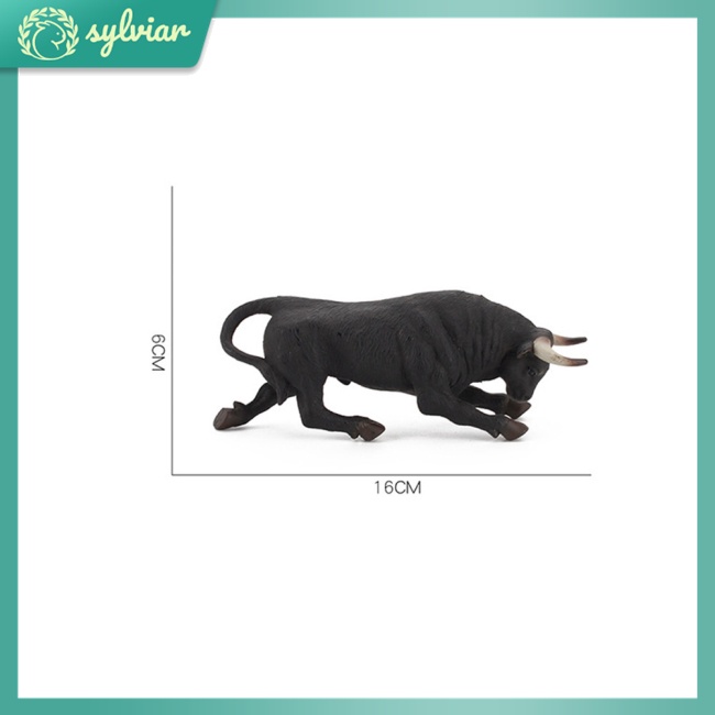 Bộ Mô Hình Đồ Chơi Bò Tót Bằng Nhựa Màu Đen Cho Bé