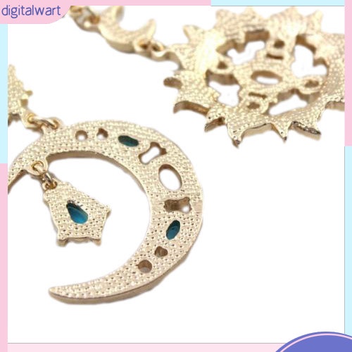 Khuyên Tai Hình Trăng Sao Đính Đá Phong Cách Hàn Quốc Thanh Lịch Dành Cho Nữ