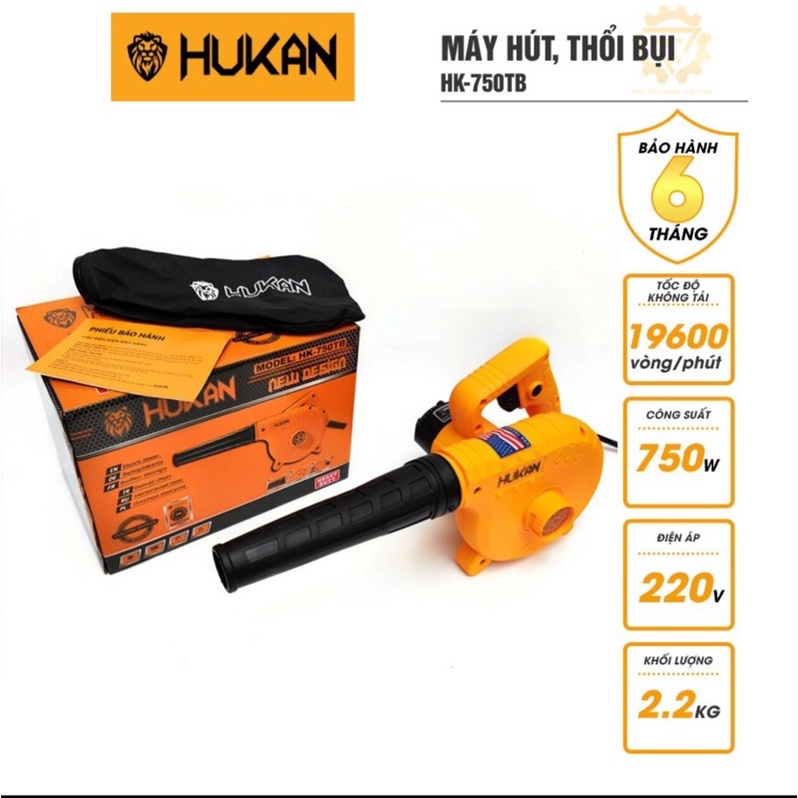 Máy thổi bụi 2 chiều siêu khỏe HUKAN HK-750TB công suất 750W lõi dây đồng 100% có điều tốc 19600 vòng/phút siêu mạnh