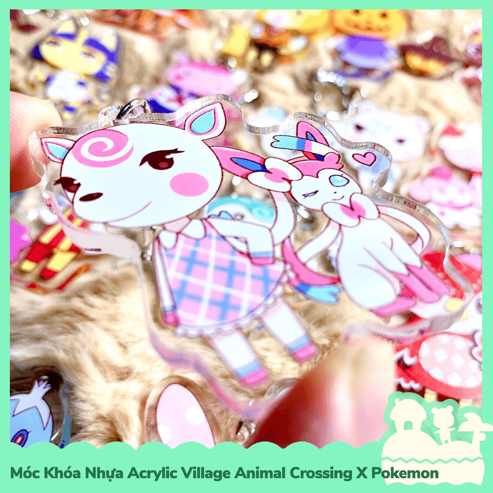 [Sẵn VN - NowShip] Móc Khóa Keychain Acrylic Nhựa Trong Nhân Vật Game Animal Crossing Horizons x Pkem Nintendo