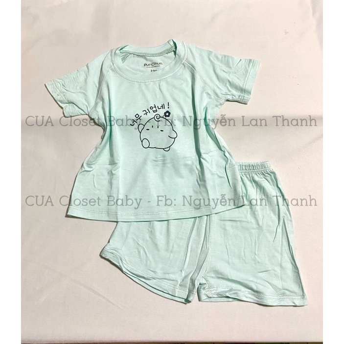 Bộ cộc tay raglan Punchun chất siêu mềm cho bé