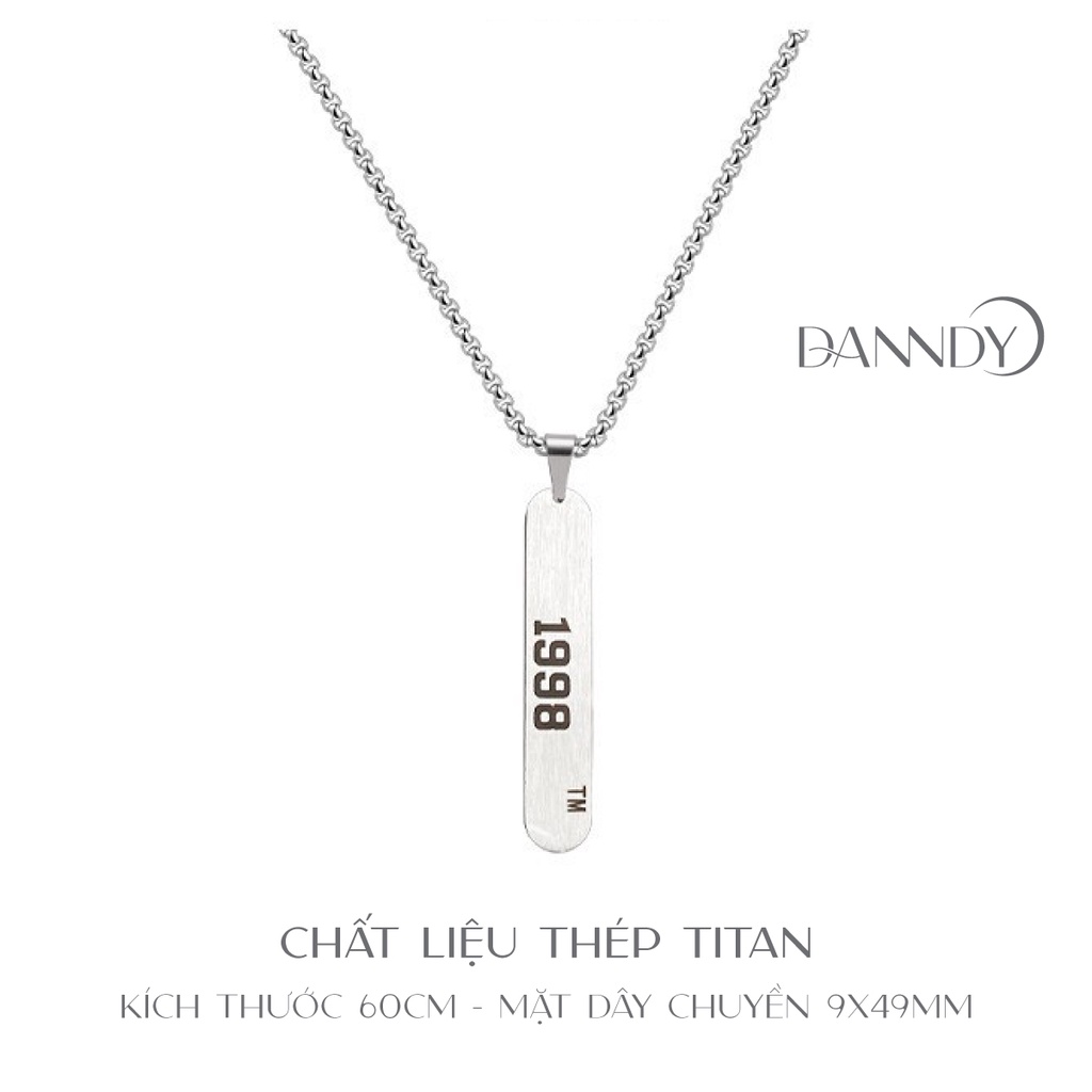 Mặt Dây Chuyền Nam Cá Tính. Vòng Cổ Năm Sinh Unisex. Dây Chuyền Năm Sinh Thép Titan Không Gỉ