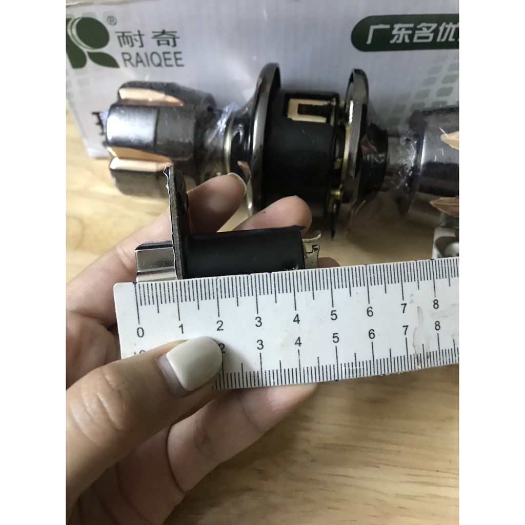 Khóa cửa tay nắm tròn cao cấp, thương hiệu Raiqee, cò 5cm tiêu chuẩn