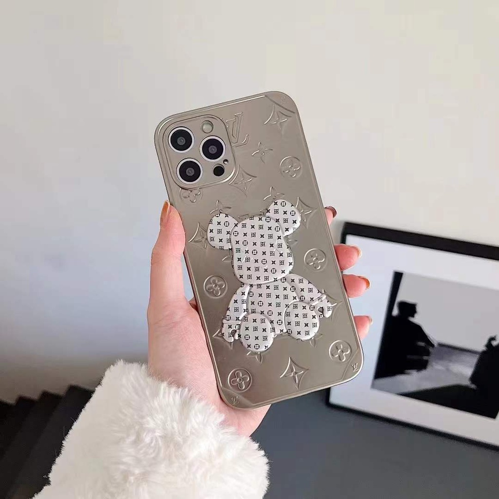 Ốp điện thoại LV cún bull Pháp thích hợp cho iphone 13 Pro Max i13 13pro 11 Pro Max i11 12Pro 12 Pro Max 7+ 8+ X Xs max