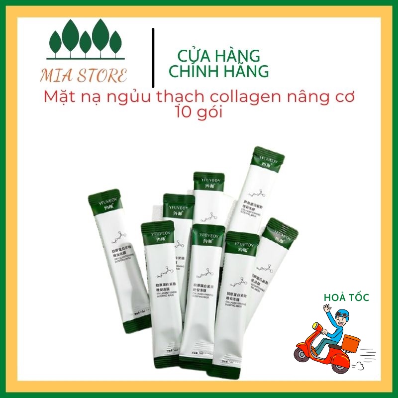 Hộp 20 gói mặt nạ ngủ thạch nâng cơ căng bóng Bổ Xung Dưỡng Chất Yfuveoy Collagen Your Skin Senabeauty