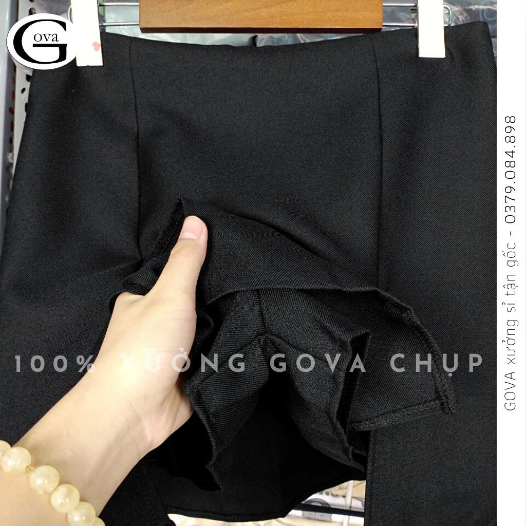 Chân Váy CHỮ A XẺ 2 BÊN Lưng Cạp Cao Có Lót Trong Kiểu Thời Trang Nữ Cao cấp GOVA
