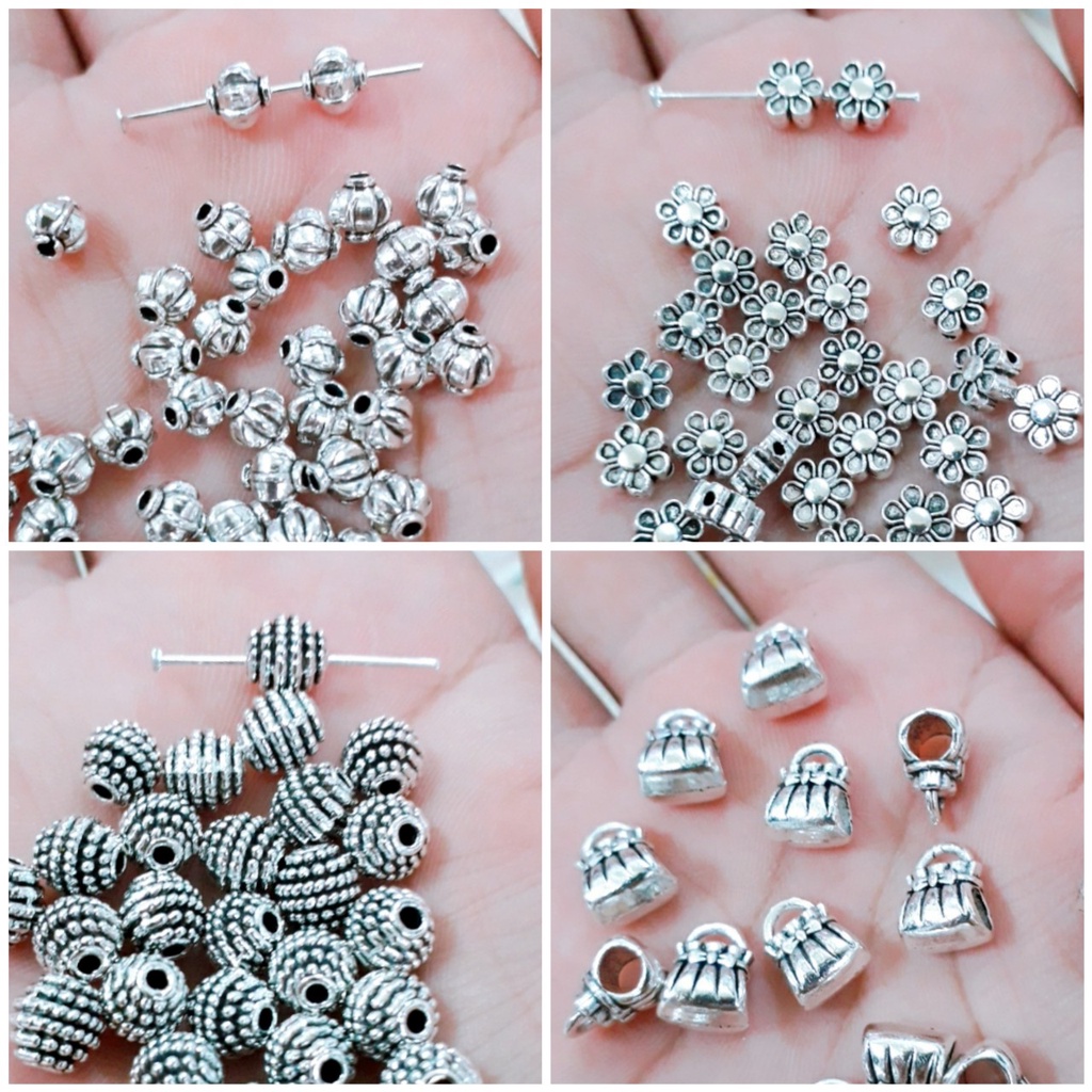 Charm giả bạc xỏ - lùa sỉ : 50 gram = 25k / 1 gói [ chuyên sỉ charm các loại giá sỉ rẻ nhất ]
