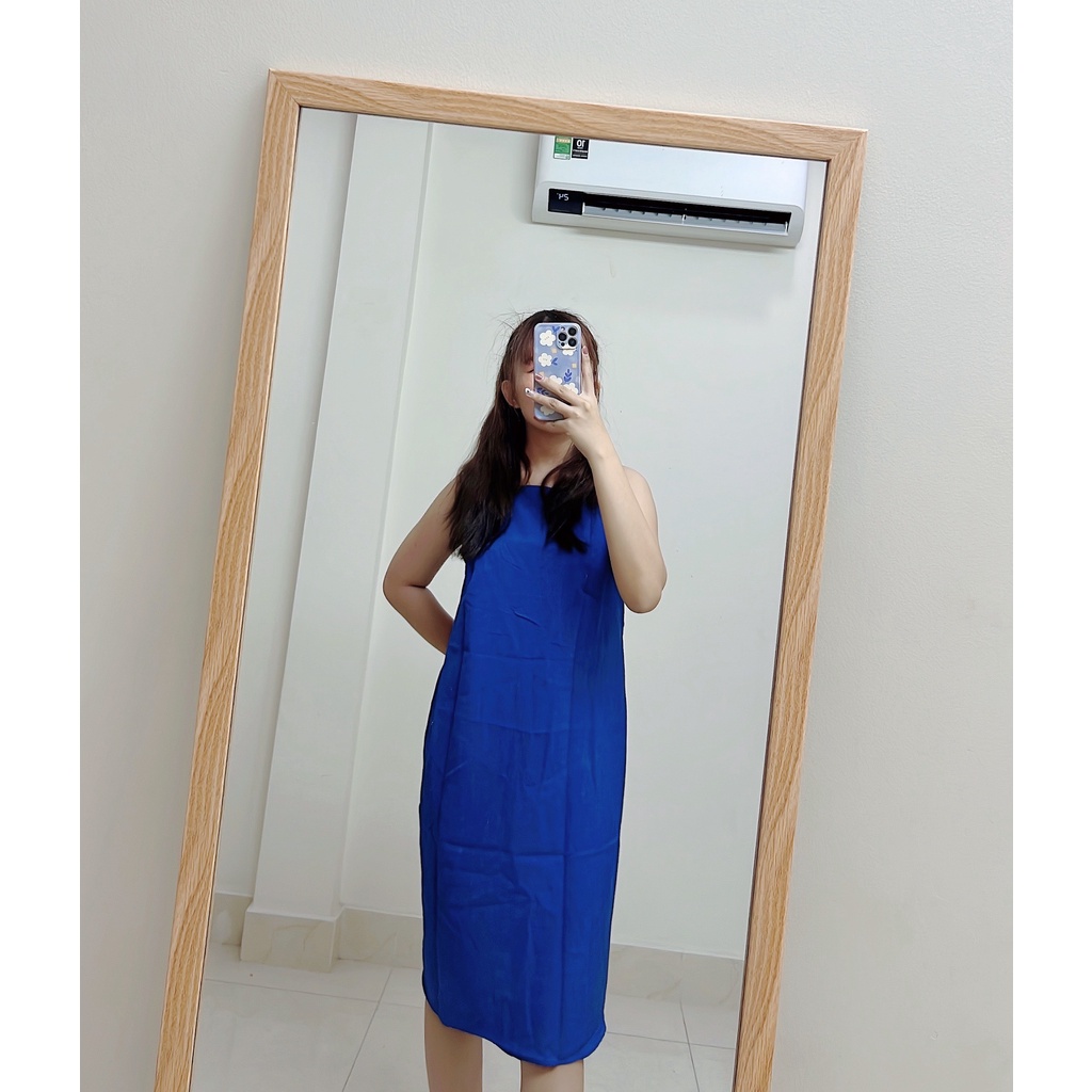 Váy 2 Dây  Vuông Bản To Chéo Lưng Dáng Dài Cami Clothing V.201, Đầm Maxi Đi Biển – Lapi VN