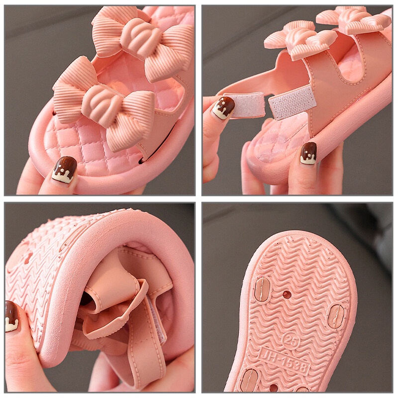 Xăng đan Công Chúa Đế Mềm Chống Trượt Hở Ngón Dành Cho Bé Gái