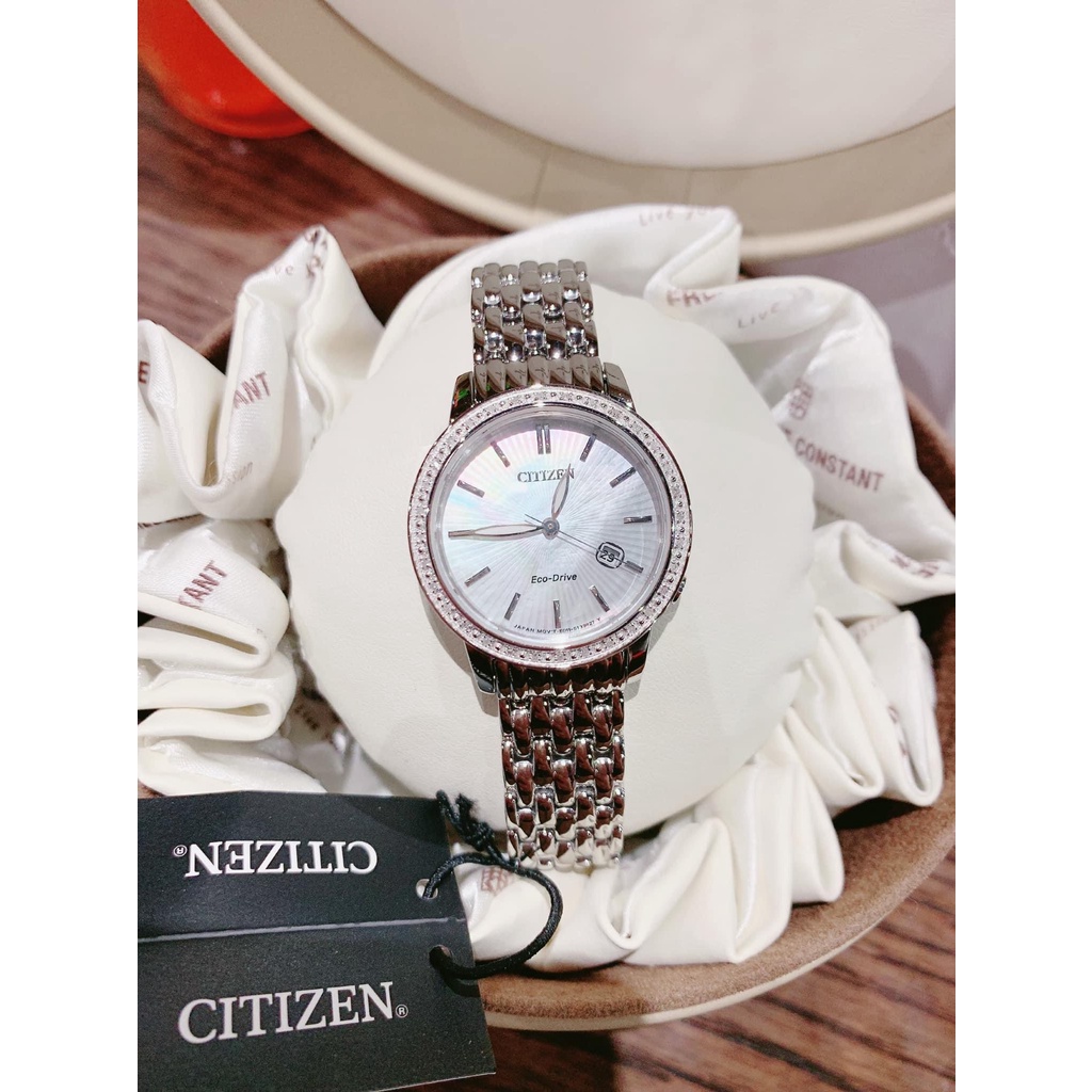Đồng hồ nữ dây thép Citizen Eco Drive EW2280 58D
